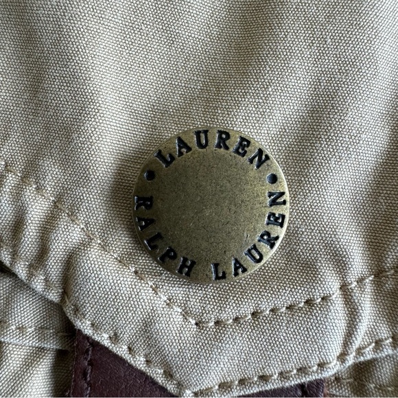 Women’s Lauren Ralph Lauren 100% Cotton Safari Vest Large Tan Snap Front Polo - Picture 6 of 12